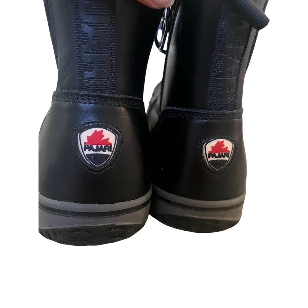 Pajar Canada Men's Winter Boots Black Waterproof Lace Up Side Zip Size 12